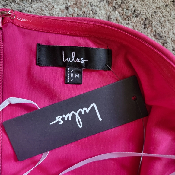 NWT Lulus Sensational Beauty Dark Pink Strapless Maxi Dress High Slit Medium - Picture 11 of 13